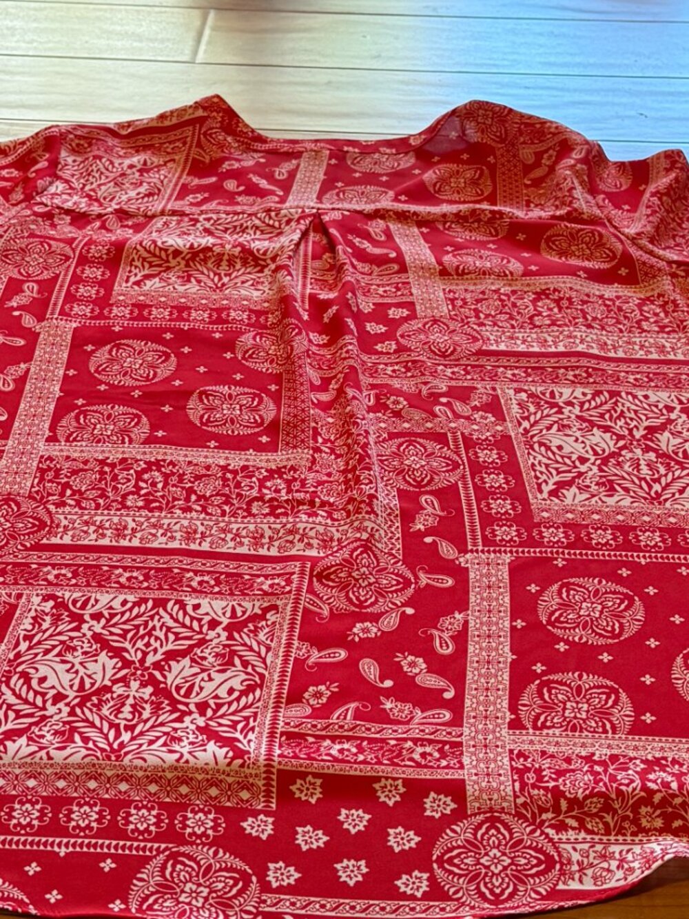 Cato Red Bandana Paisley Print Zip Top 18/20W - Picture 5 of 5